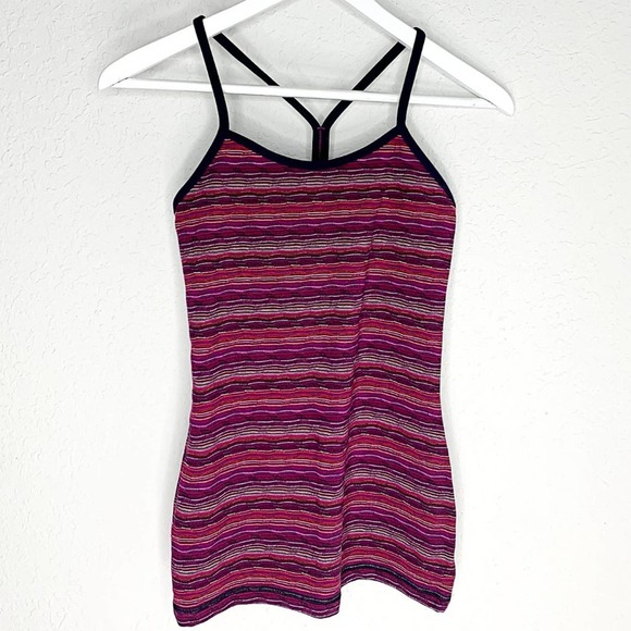 Lululemon Power Y Tank Top in Space Dye Twist Regal Plum Alarming & Naval Blue - Picture 5 of 8